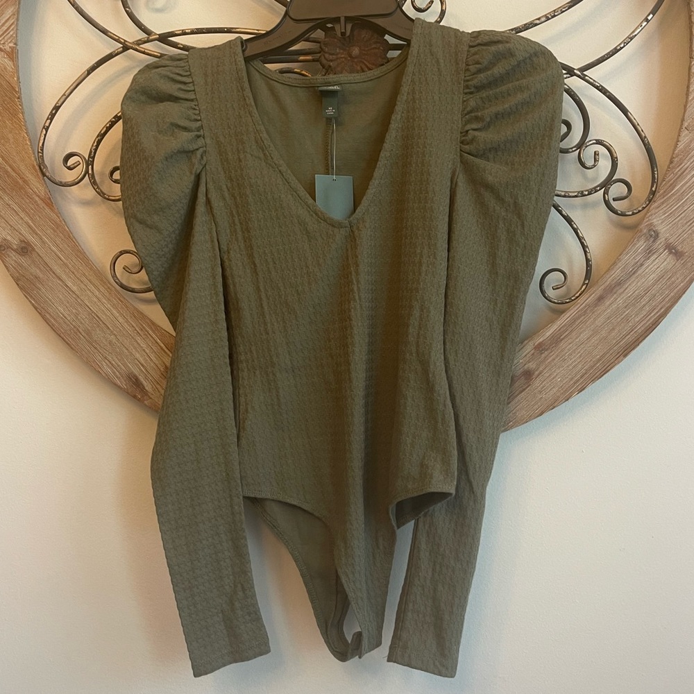NWT Wild Fable Olive Green Long Sleeve Body Suit